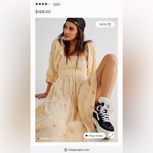 Free People Dahlia Embroidered Maxi Dress in Pearl Island size Small